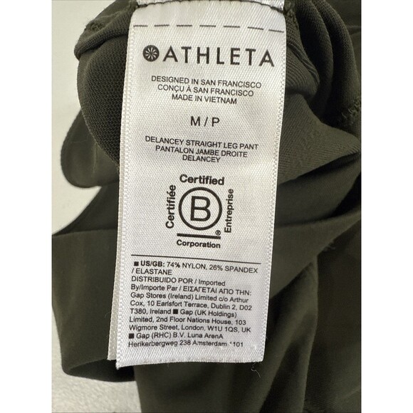 Athleta‎ Pants Womens M Petite Olive Delancey Straight Leg High Rise - Picture 11 of 13
